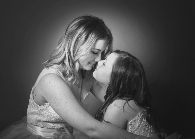 mother and daughter studio photography