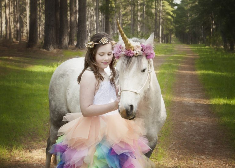 Unicorn Photo of girl and a unicorn