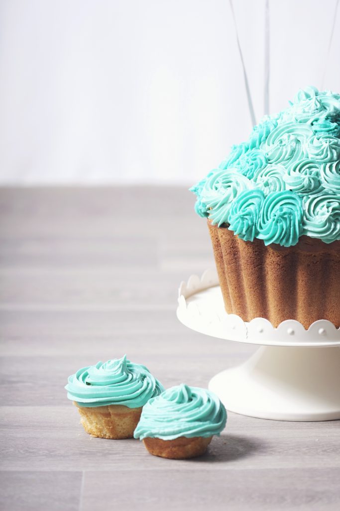 Giant Cupcake with Blue Icing for Cake Smash